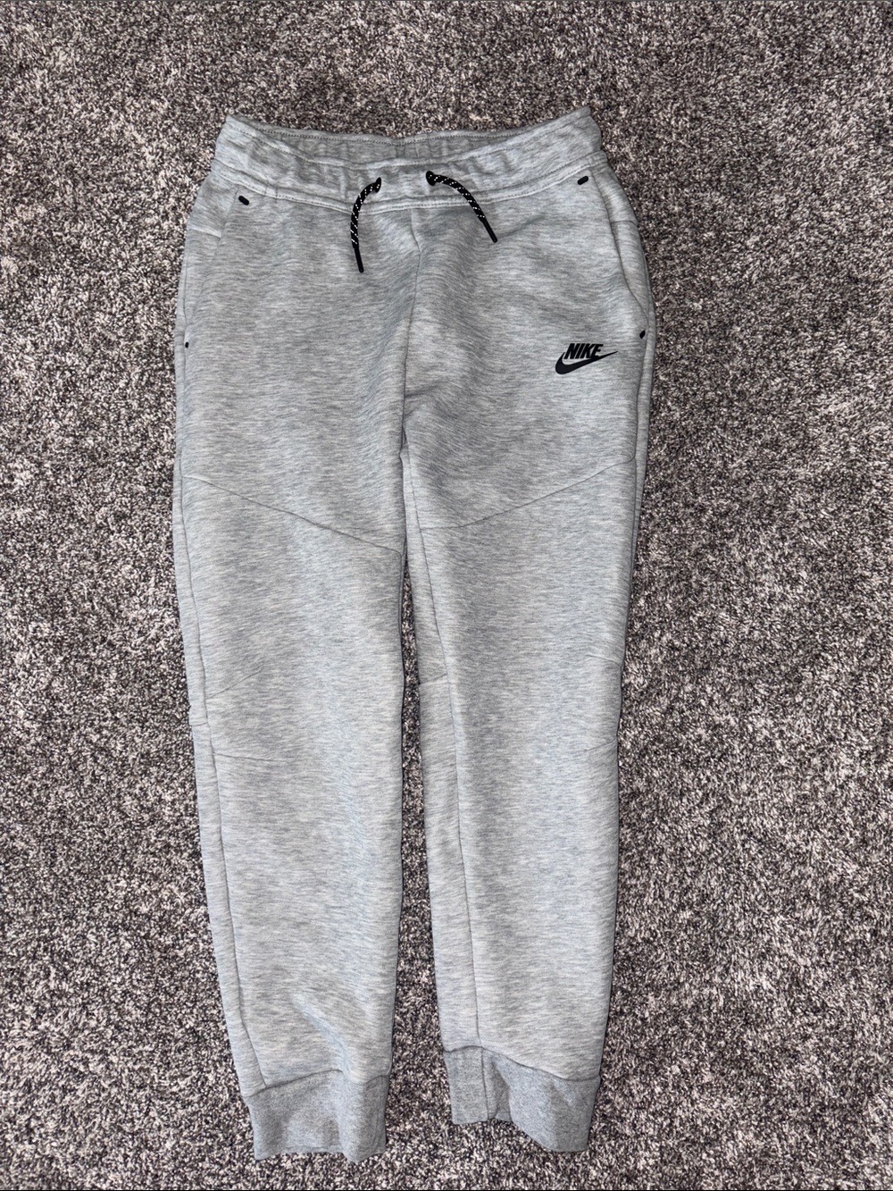 Nike Kids Light Gray Joggers with Black Logo